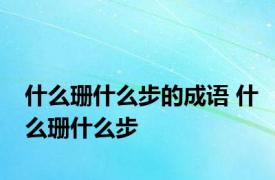 什么珊什么步的成语 什么珊什么步