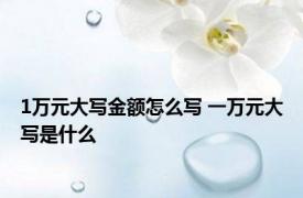 1万元大写金额怎么写 一万元大写是什么