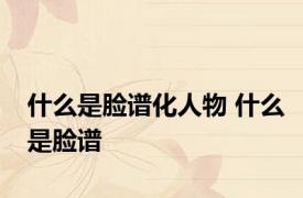 什么是脸谱化人物 什么是脸谱