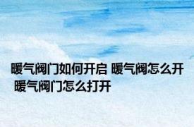 暖气阀门如何开启 暖气阀怎么开 暖气阀门怎么打开