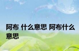 阿布 什么意思 阿布什么意思