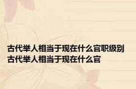 古代举人相当于现在什么官职级别 古代举人相当于现在什么官