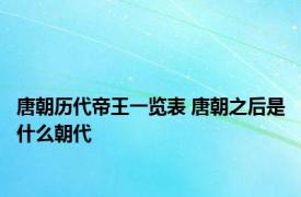 唐朝历代帝王一览表 唐朝之后是什么朝代