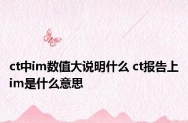 ct中im数值大说明什么 ct报告上im是什么意思