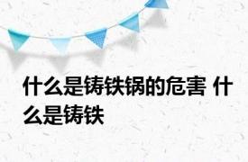 什么是铸铁锅的危害 什么是铸铁