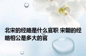 北宋的经略是什么官职 宋朝的经略相公是多大的官