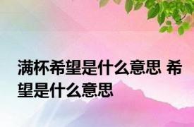 满杯希望是什么意思 希望是什么意思
