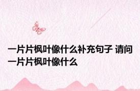 一片片枫叶像什么补充句子 请问一片片枫叶像什么