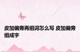 皮加偏旁再组词怎么写 皮加偏旁组成字