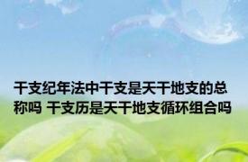 干支纪年法中干支是天干地支的总称吗 干支历是天干地支循环组合吗