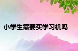 小学生需要买学习机吗