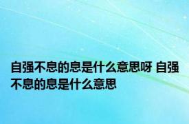 自强不息的息是什么意思呀 自强不息的息是什么意思
