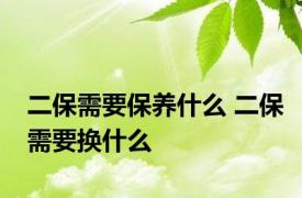 二保需要保养什么 二保需要换什么
