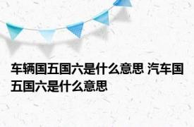 车辆国五国六是什么意思 汽车国五国六是什么意思