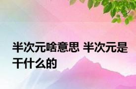 半次元啥意思 半次元是干什么的