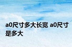 a0尺寸多大长宽 a0尺寸是多大