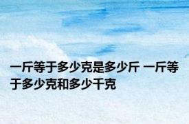 一斤等于多少克是多少斤 一斤等于多少克和多少千克