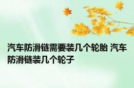 汽车防滑链需要装几个轮胎 汽车防滑链装几个轮子