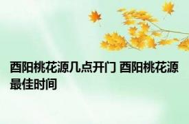 酉阳桃花源几点开门 酉阳桃花源最佳时间