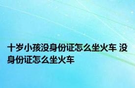 十岁小孩没身份证怎么坐火车 没身份证怎么坐火车