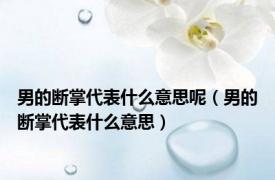 男的断掌代表什么意思呢（男的断掌代表什么意思）