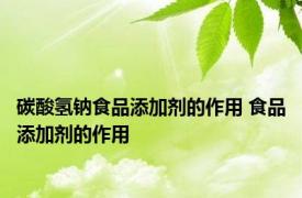 碳酸氢钠食品添加剂的作用 食品添加剂的作用