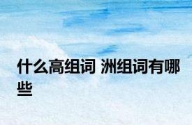 什么高组词 洲组词有哪些