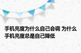 手机亮度为什么自己会调 为什么手机亮度总是自己降低