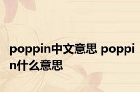 poppin中文意思 poppin什么意思