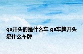 gs开头的是什么车 gs车牌开头是什么车牌