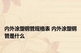 内外涂塑钢管规格表 内外涂塑钢管是什么