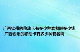 广西钦州的移动卡有多少种套餐啊多少钱 广西钦州的移动卡有多少种套餐啊