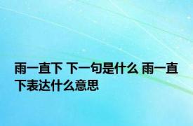 雨一直下 下一句是什么 雨一直下表达什么意思