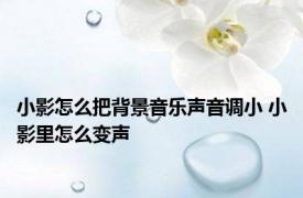 小影怎么把背景音乐声音调小 小影里怎么变声