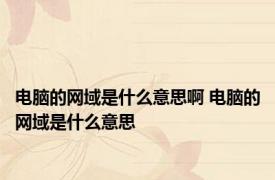 电脑的网域是什么意思啊 电脑的网域是什么意思