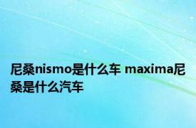 尼桑nismo是什么车 maxima尼桑是什么汽车