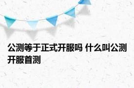 公测等于正式开服吗 什么叫公测开服首测