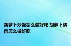 胡萝卜炒饭怎么做好吃 胡萝卜烧肉怎么做好吃