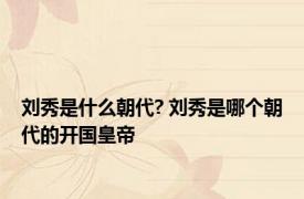 刘秀是什么朝代? 刘秀是哪个朝代的开国皇帝