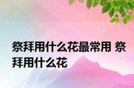 祭拜用什么花最常用 祭拜用什么花