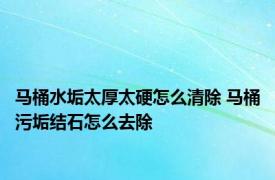 马桶水垢太厚太硬怎么清除 马桶污垢结石怎么去除