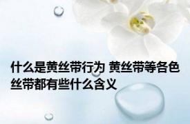 什么是黄丝带行为 黄丝带等各色丝带都有些什么含义