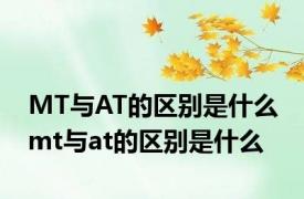 MT与AT的区别是什么 mt与at的区别是什么