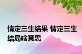 情定三生结果 情定三生结局啥意思