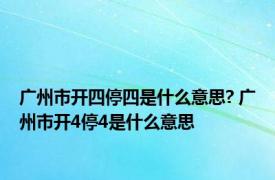 广州市开四停四是什么意思? 广州市开4停4是什么意思