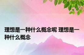 理想是一种什么概念呢 理想是一种什么概念