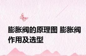 膨胀阀的原理图 膨胀阀作用及选型
