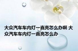大众汽车车内灯一直亮怎么办啊 大众汽车车内灯一直亮怎么办