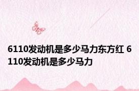 6110发动机是多少马力东方红 6110发动机是多少马力