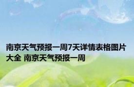 南京天气预报一周7天详情表格图片大全 南京天气预报一周 